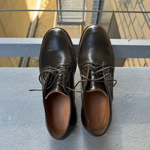 Viberg Derby Shoe in Horween Dark Cognac Shell Cordovan