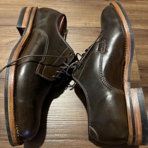Viberg Derby Shoe in Horween Dark Cognac Shell Cordovan