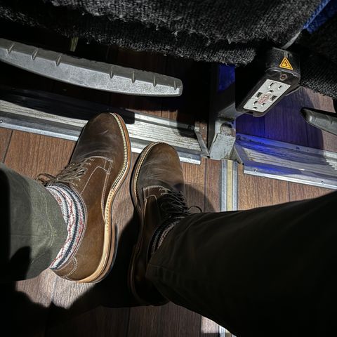Viberg Derby Shoe in Horween Dark Cognac Shell Cordovan