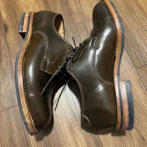 Viberg Derby Shoe in Horween Dark Cognac Shell Cordovan