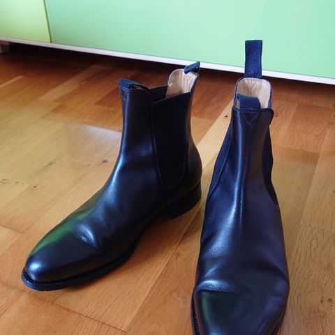 J.M. Weston Cambre Chelsea Boots in Black Boxcalf