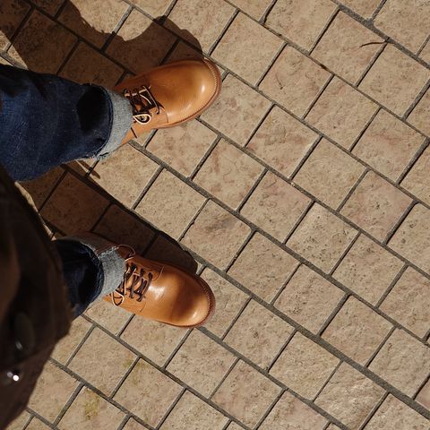 Viberg Service Boot in Horween Natural Wooly Chromexcel