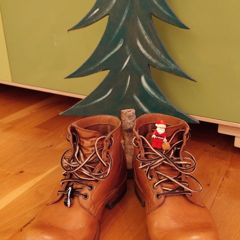 View photo of Viberg Service Boot in Horween Natural Wooly Chromexcel