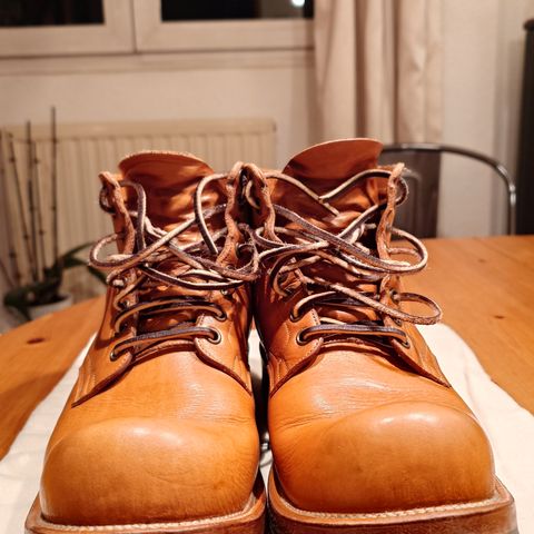 View photo of Viberg Service Boot in Horween Natural Wooly Chromexcel