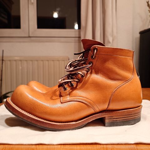 View photo of Viberg Service Boot in Horween Natural Wooly Chromexcel