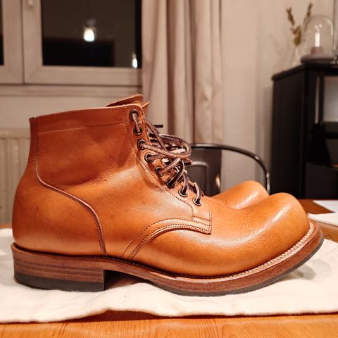 View photo of Viberg Service Boot in Horween Natural Wooly Chromexcel