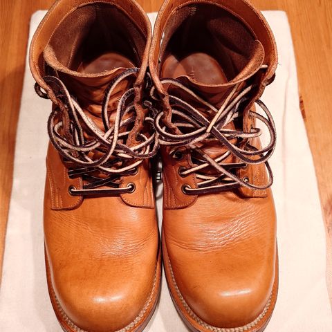 View photo of Viberg Service Boot in Horween Natural Wooly Chromexcel