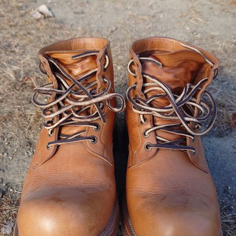 View photo of Viberg Service Boot in Horween Natural Wooly Chromexcel