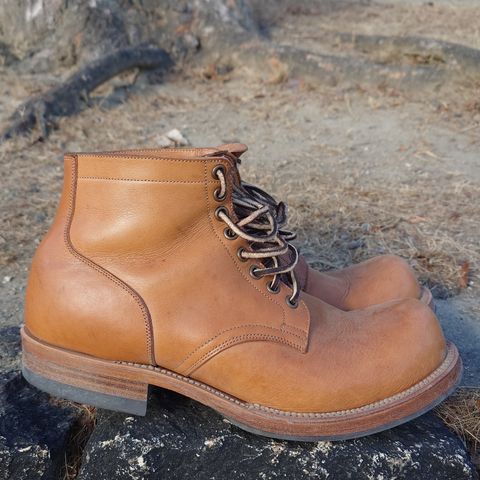 View photo of Viberg Service Boot in Horween Natural Wooly Chromexcel