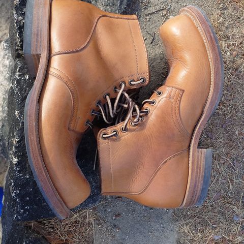 View photo of Viberg Service Boot in Horween Natural Wooly Chromexcel