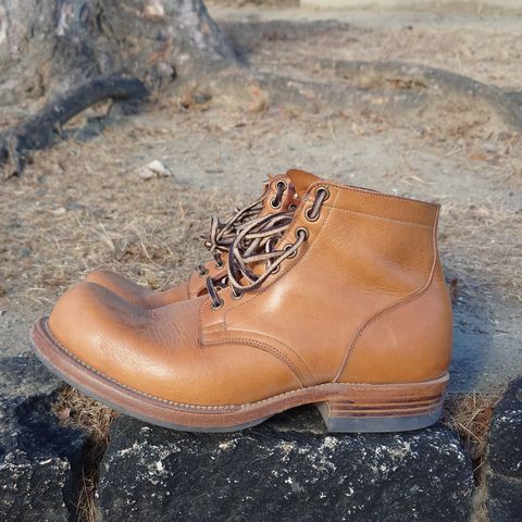 View photo of Viberg Service Boot in Horween Natural Wooly Chromexcel