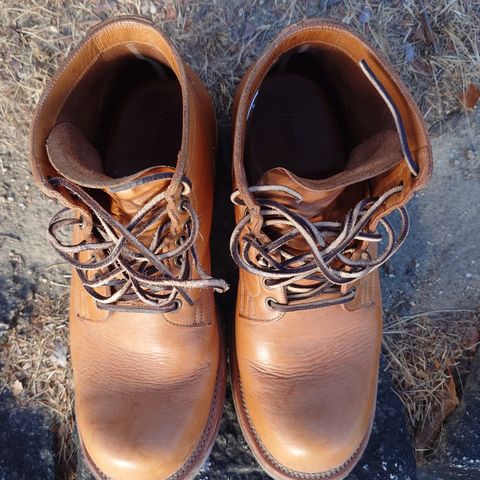 View photo of Viberg Service Boot in Horween Natural Wooly Chromexcel