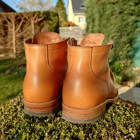 View photo of Viberg Service Boot in Horween Natural Wooly Chromexcel