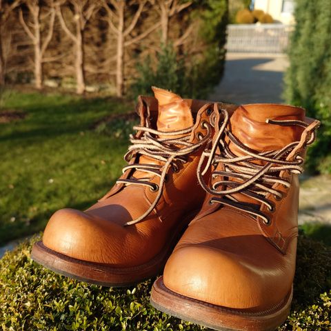 View photo of Viberg Service Boot in Horween Natural Wooly Chromexcel