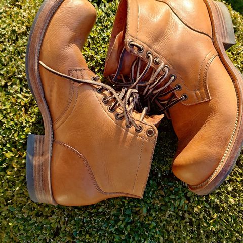 View photo of Viberg Service Boot in Horween Natural Wooly Chromexcel