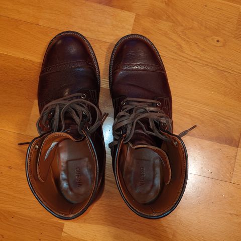 View photo of Viberg Service Boot in Shinki Dark Brown Oiled Horsebutt