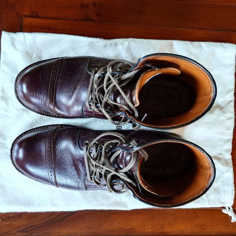 View photo of Viberg Service Boot in Shinki Dark Brown Oiled Horsebutt