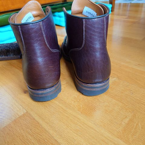 View photo of Viberg Service Boot in Shinki Dark Brown Oiled Horsebutt