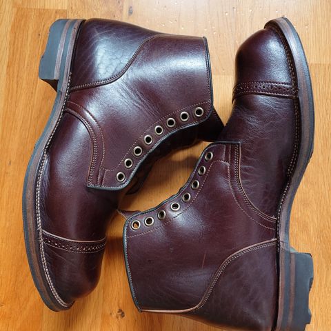 View photo of Viberg Service Boot in Shinki Dark Brown Oiled Horsebutt