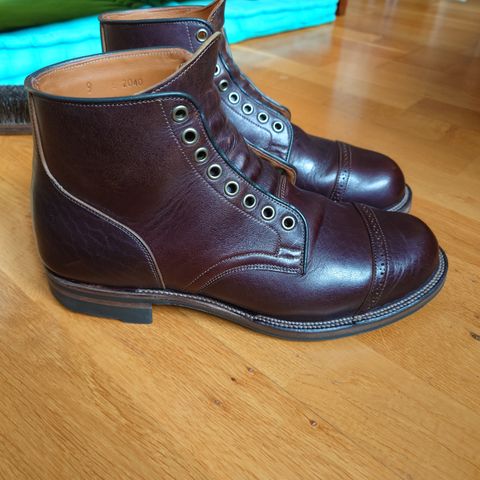 View photo of Viberg Service Boot in Shinki Dark Brown Oiled Horsebutt