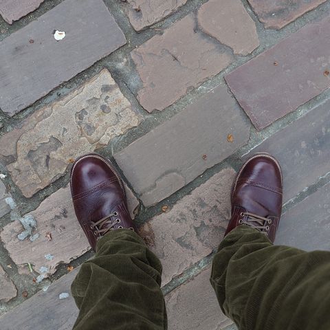 View photo of Viberg Service Boot in Shinki Dark Brown Oiled Horsebutt