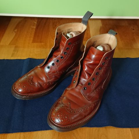 View photo of Tricker's Stow Country Boot in Marron Antique