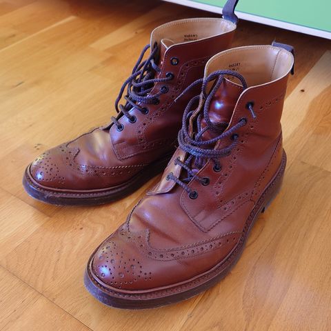 View photo of Tricker's Stow Country Boot in Marron Antique