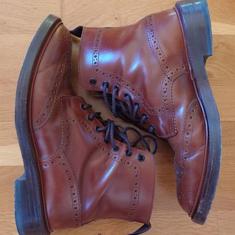 View photo of Tricker's Stow Country Boot in Marron Antique