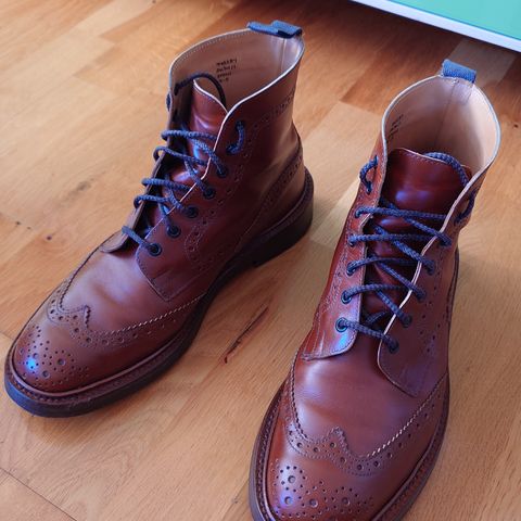 View photo of Tricker's Stow Country Boot in Marron Antique