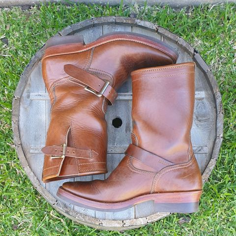 View photo of Benzein The Keeper 'Type 2' Engineer Boot in Shinki Brown Oiled Horsebutt