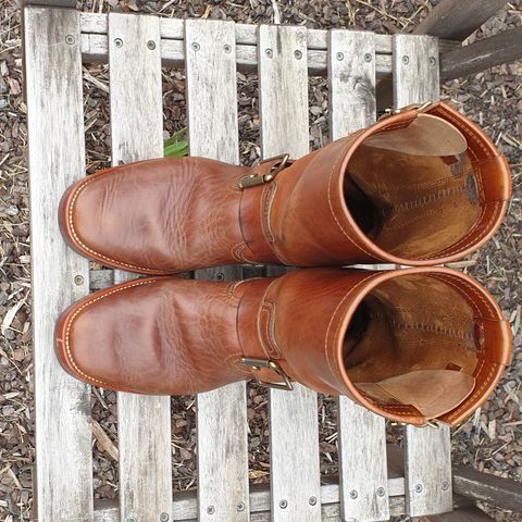 View photo of Benzein The Keeper 'Type 2' Engineer Boot in Shinki Brown Oiled Horsebutt