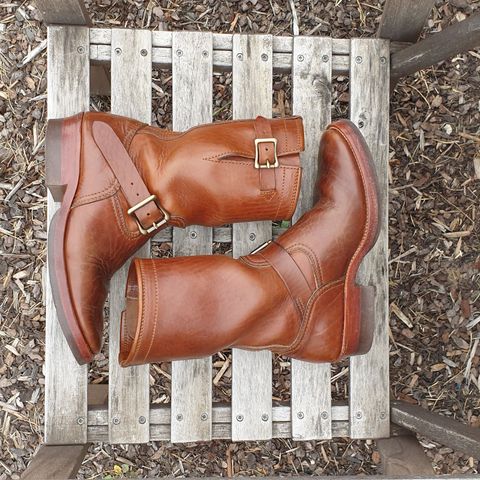 View photo of Benzein The Keeper 'Type 2' Engineer Boot in Shinki Brown Oiled Horsebutt