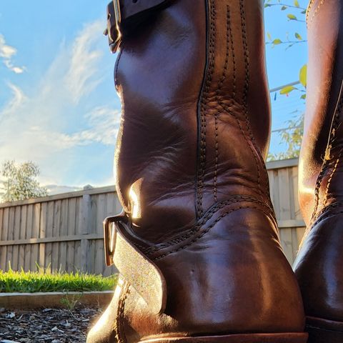 View photo of Benzein The Keeper 'Type 2' Engineer Boot in Shinki Brown Oiled Horsebutt