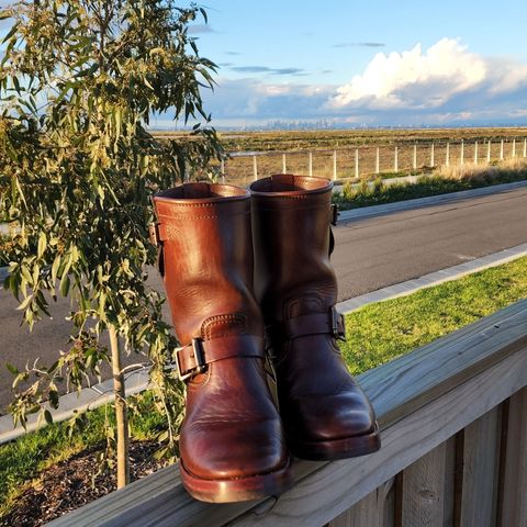 View photo of Benzein The Keeper 'Type 2' Engineer Boot in Shinki Brown Oiled Horsebutt