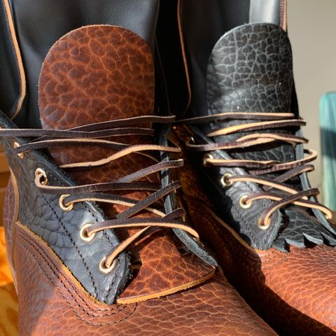 Nicks MTO in Law Tanning Black Smooth Shruken Bison & Law Tanning Brown Smooth Shruken Bison