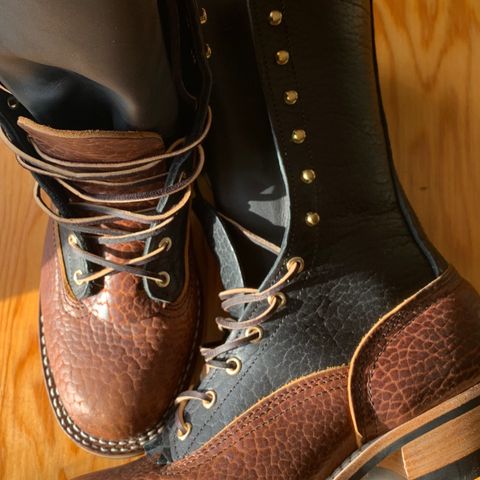 Nicks MTO in Law Tanning Black Smooth Shruken Bison & Law Tanning Brown Smooth Shruken Bison