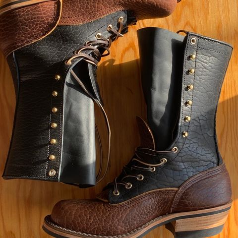 Nicks MTO in Law Tanning Black Smooth Shruken Bison & Law Tanning Brown Smooth Shruken Bison