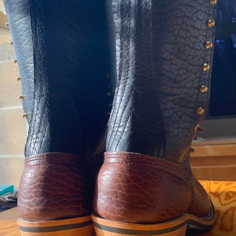 Nicks MTO in Law Tanning Black Smooth Shruken Bison & Law Tanning Brown Smooth Shruken Bison