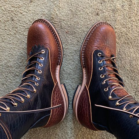 Nicks MTO in Law Tanning Black Smooth Shruken Bison & Law Tanning Brown Smooth Shruken Bison