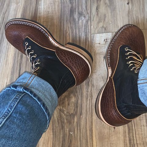 Nicks MTO in Law Tanning Black Smooth Shruken Bison & Law Tanning Brown Smooth Shruken Bison