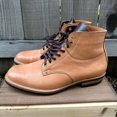 View photo of Iron Boots x Østmo Type 1 in Maryam Natural Horsehide