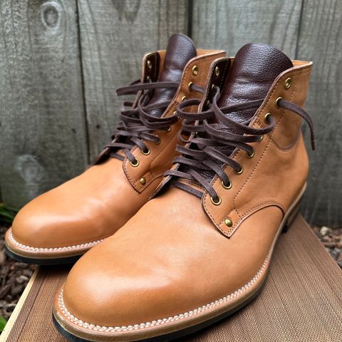 View photo of Iron Boots x Østmo Type 1 in Maryam Natural Horsehide