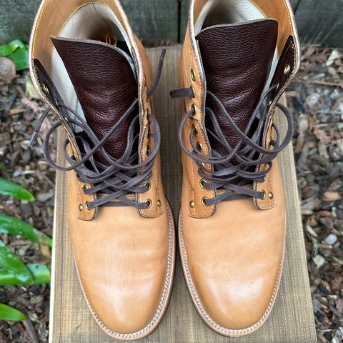 View photo of Iron Boots x Østmo Type 1 in Maryam Natural Horsehide