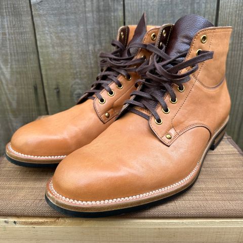 View photo of Iron Boots x Østmo Type 1 in Maryam Natural Horsehide