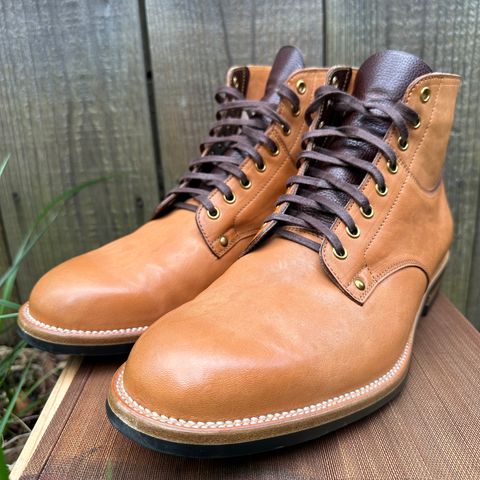 View photo of Iron Boots x Østmo Type 1 in Maryam Natural Horsehide