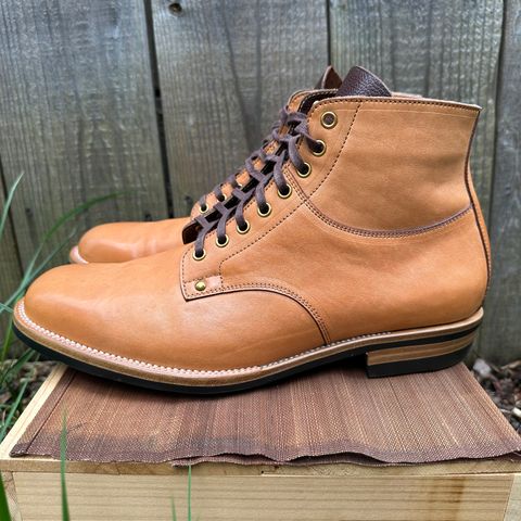 View photo of Iron Boots x Østmo Type 1 in Maryam Natural Horsehide