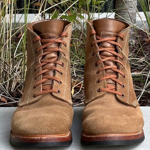 View photo of John Lofgren M-43 Service Boots in Horween Natural Chromexcel Roughout