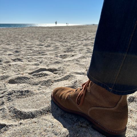 View photo of John Lofgren M-43 Service Boots in Horween Natural Chromexcel Roughout