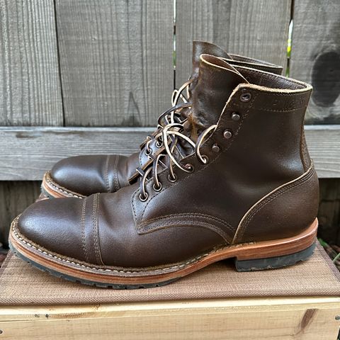 View photo of White's MP-Sherman Toe Cap in Horween Cinnamon Waxed Flesh