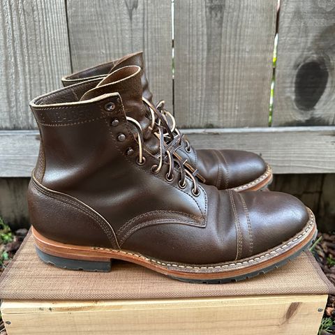 View photo of White's MP-Sherman Toe Cap in Horween Cinnamon Waxed Flesh